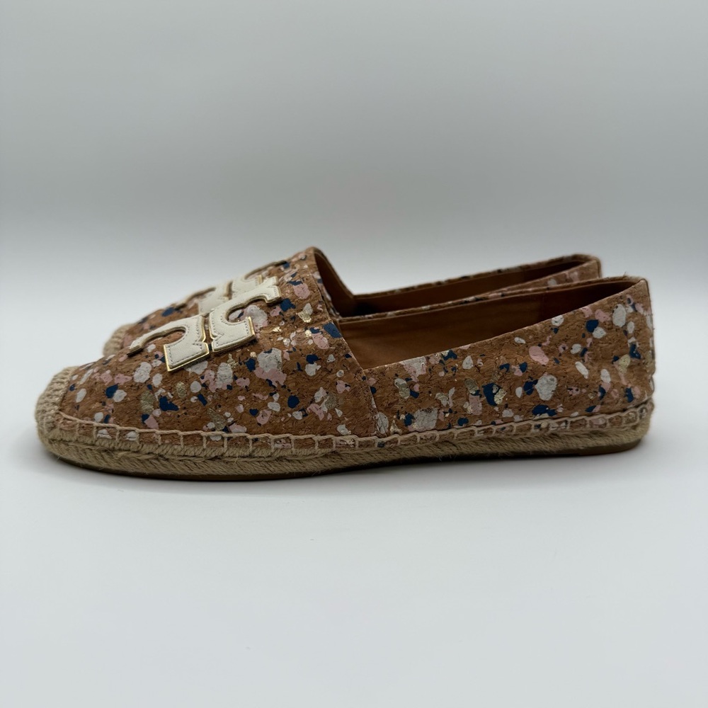 Tory Burch INES ESPADRILLE CONFETTI CORK / CALF LEATHER /METALLIC LEATHER  SZ 9M - Picture 4 of 17